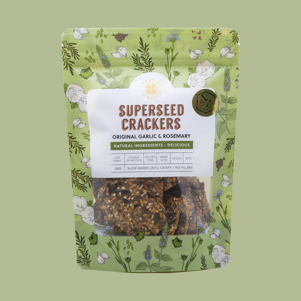 Creative Cooking Garlic & Rosemary Superseed Crackers 120g