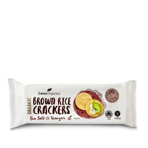 Ceres Brown Rice Crackers Salt & Vinegar Organic 115g