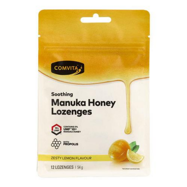 Comvita Zesty Lemon Flavour Lozenges 12 Pack