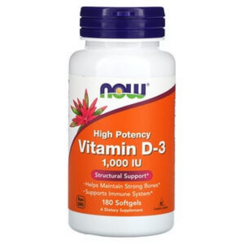 Now Vitamin D3 1000iu 180 Softgels
